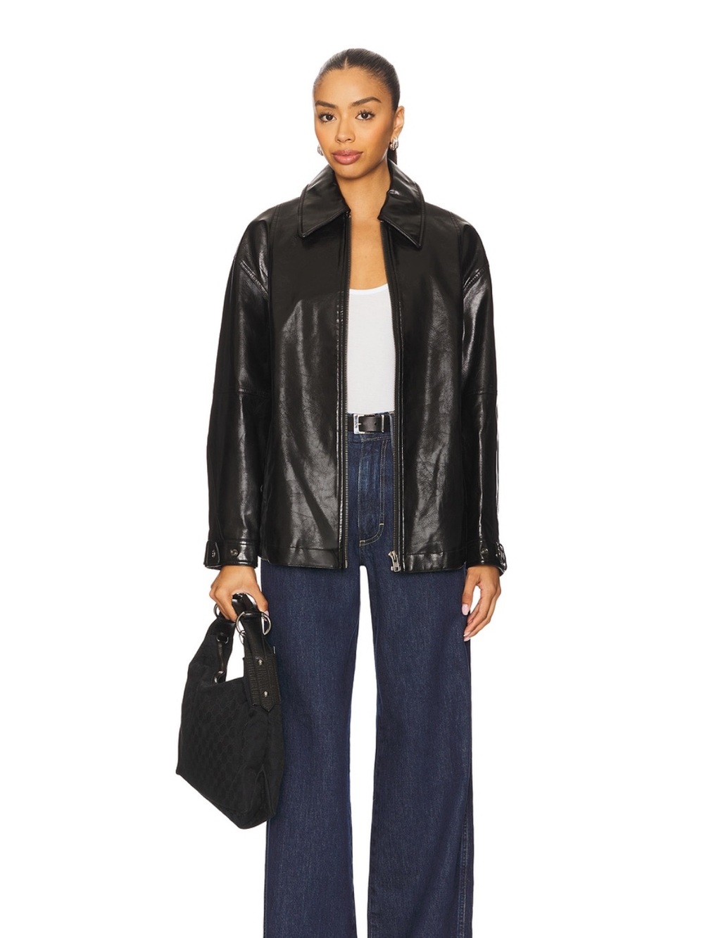 Free People We The Free Black Sloane Leather Jacket